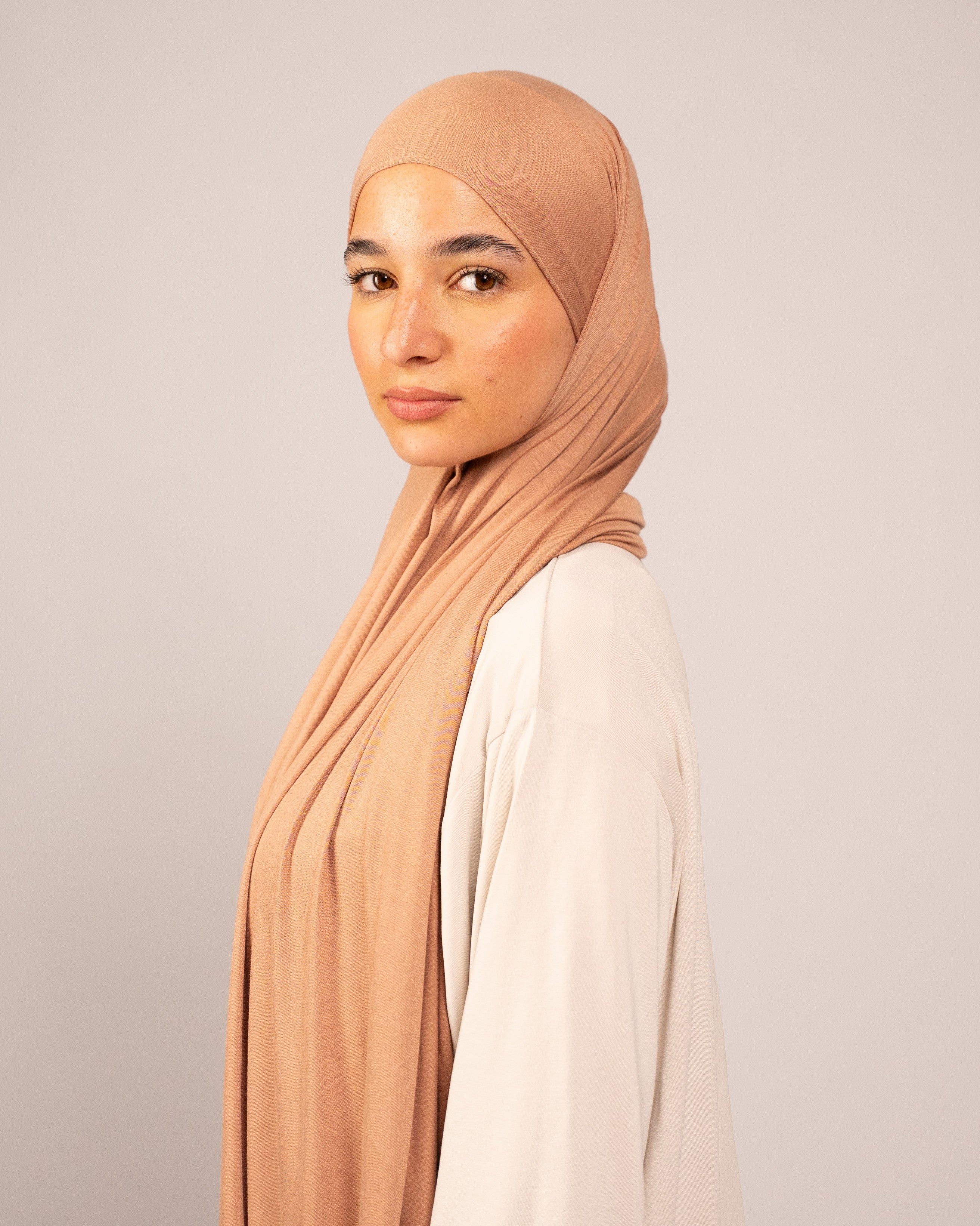 COTTON SOFT JERSEY TOFFEE BROWN