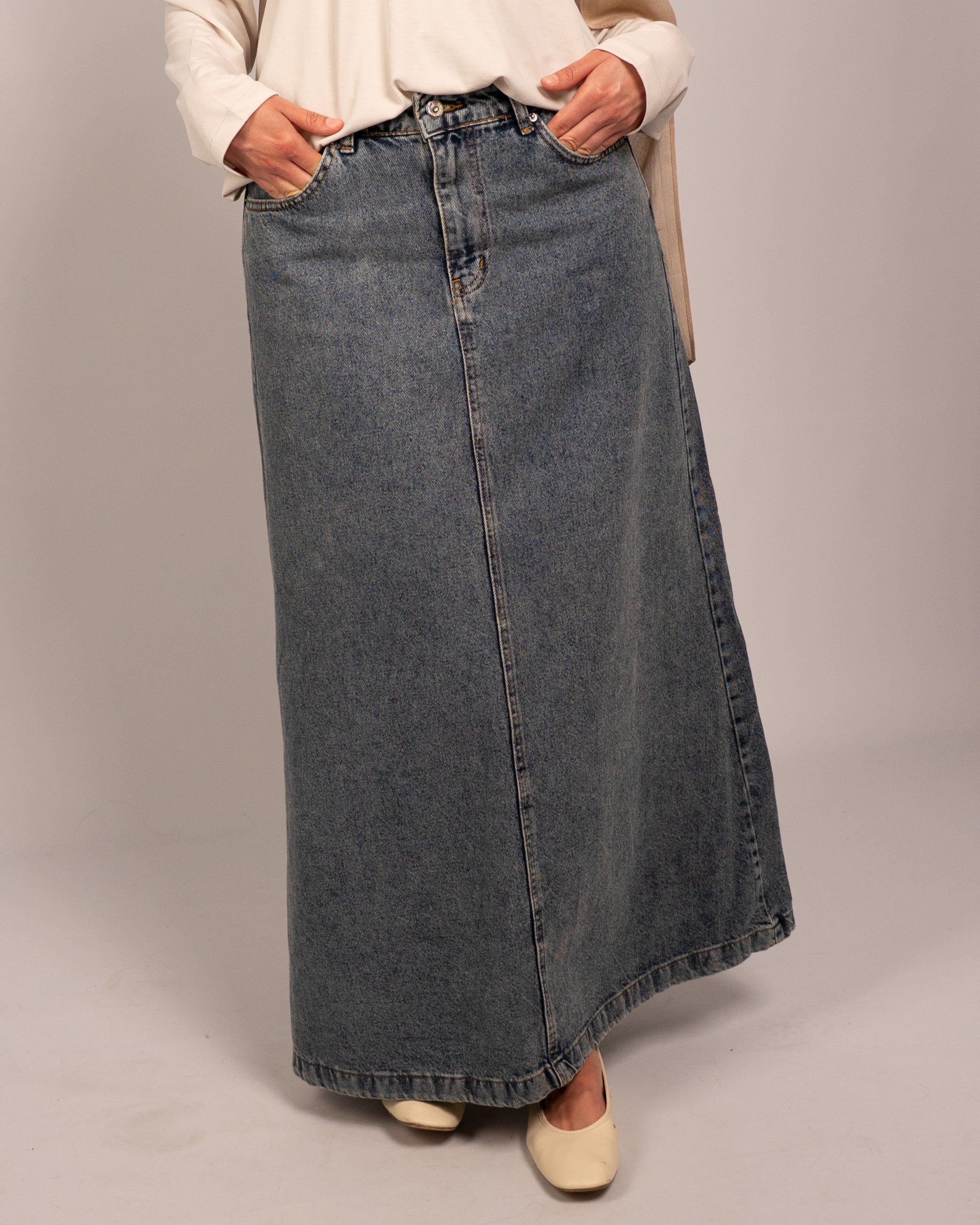MAXI DENIM SKIRT