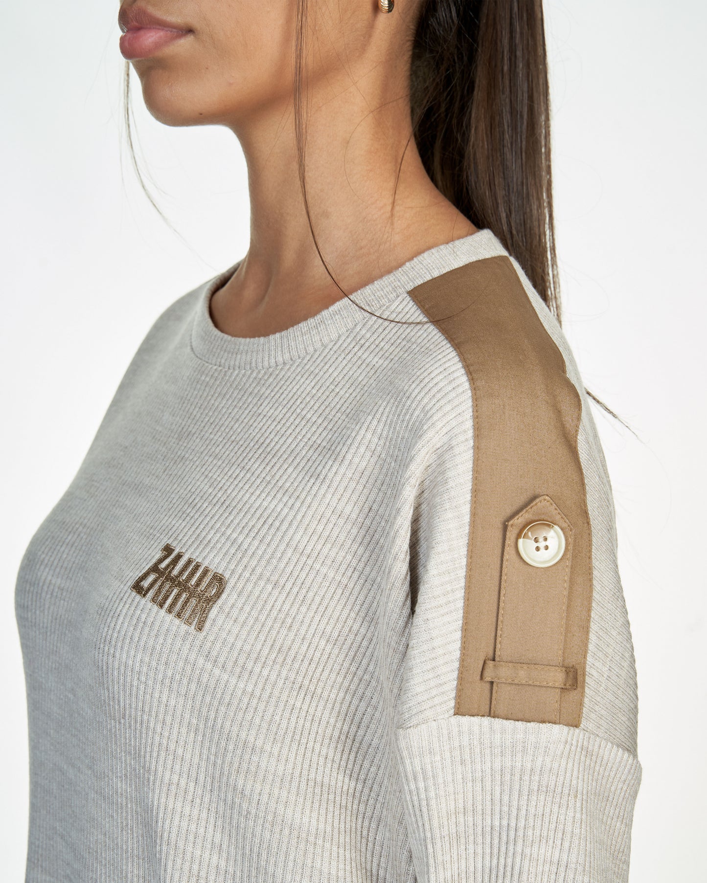 RIBBED LONGSLEEVE - BEIGE