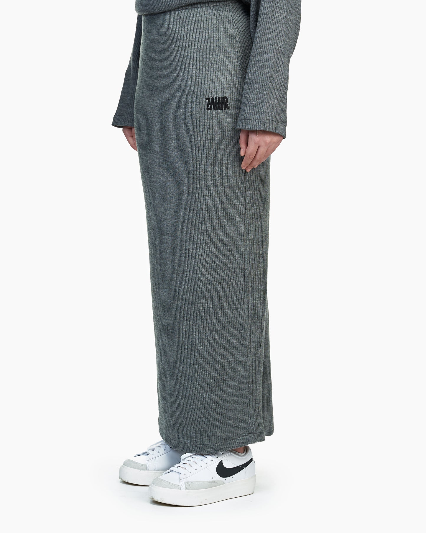 RIBBED SKİRT - GREY