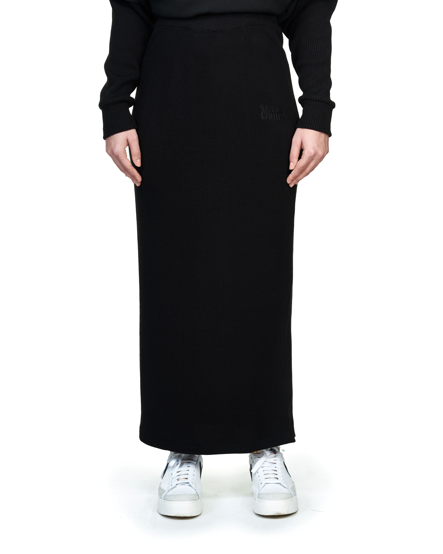 RIBBED SKİRT - BLACK