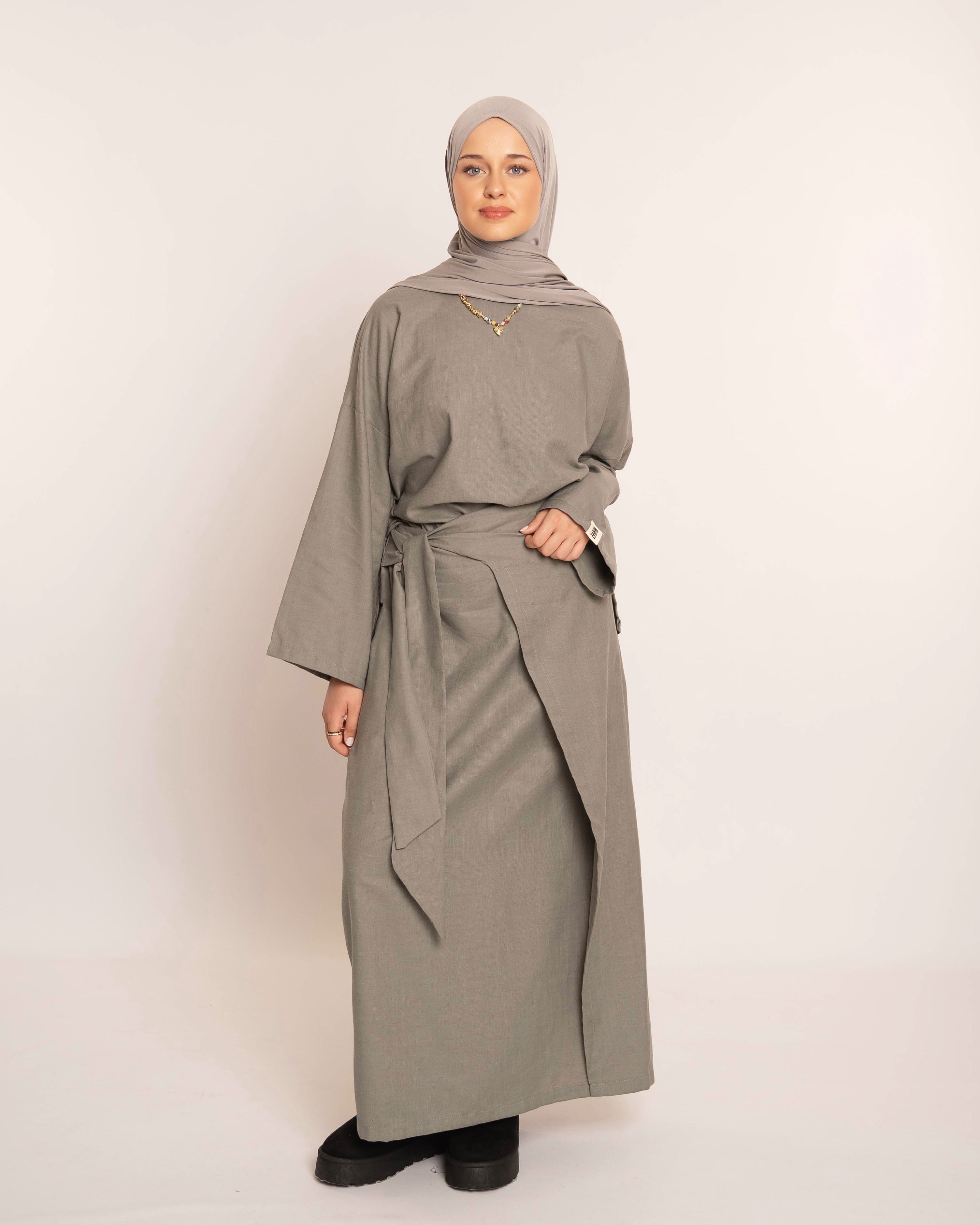 TASNIM LINEN SET KHAKI