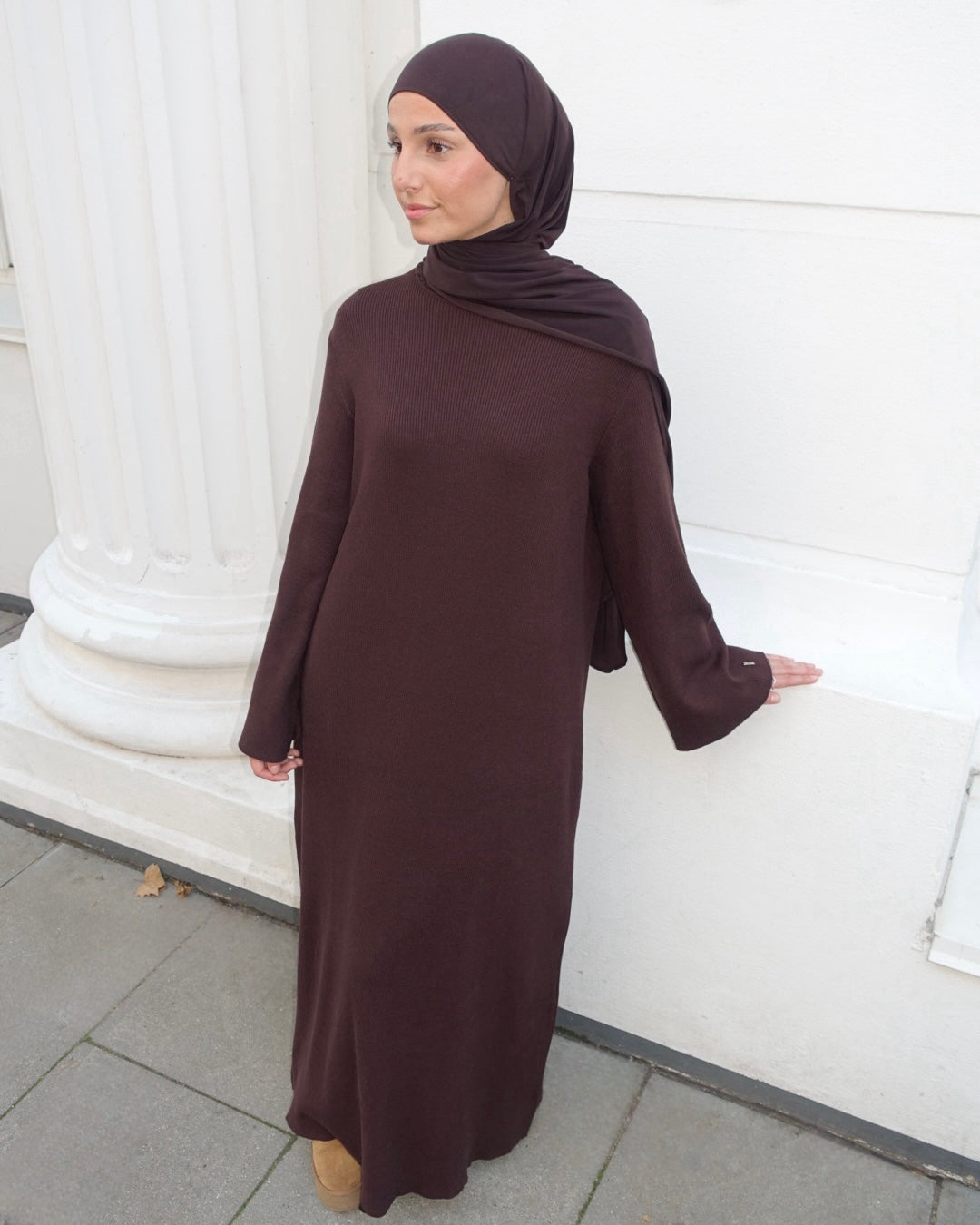 AMAL RIBBED VISCOSE DRESS