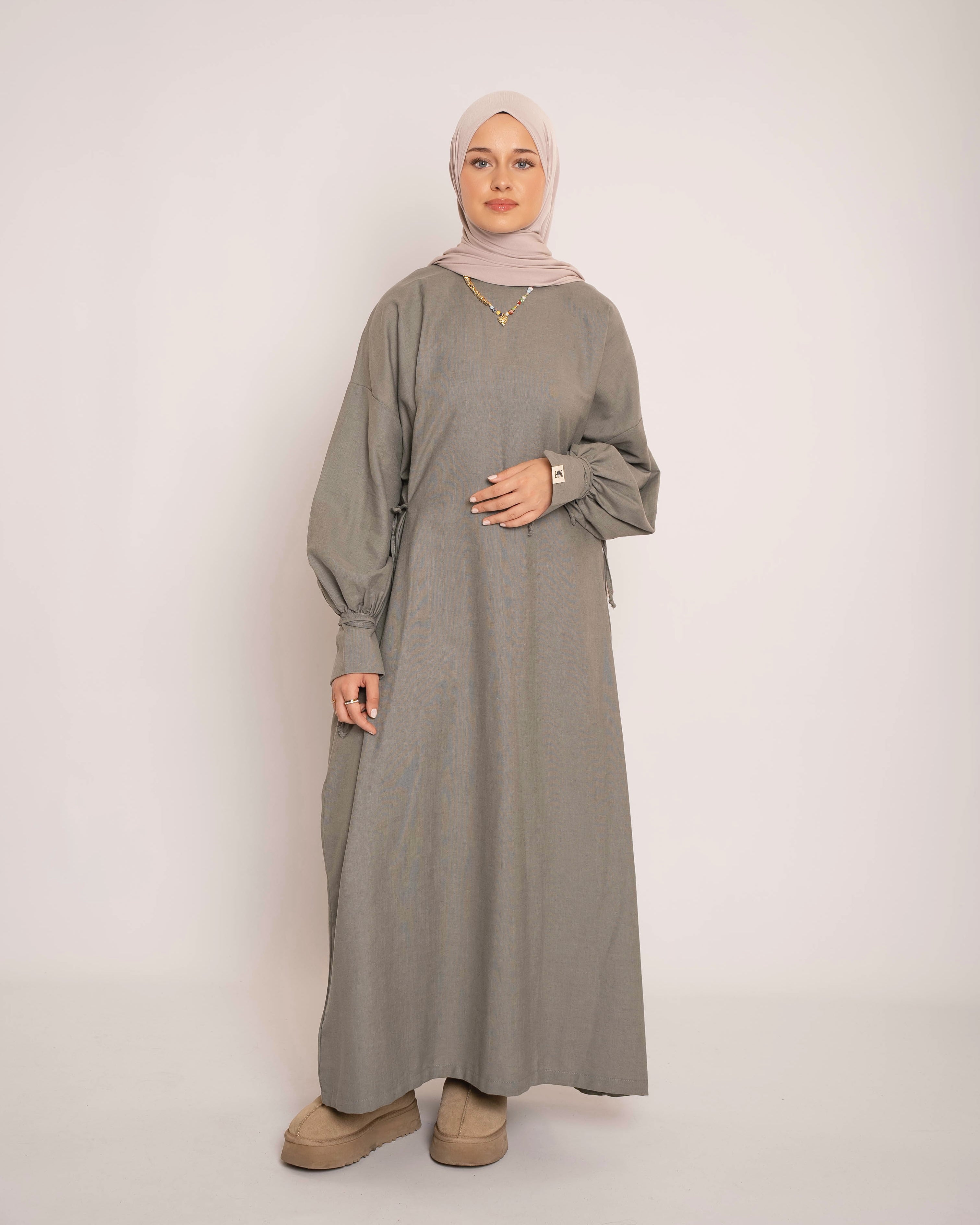 LIYANA LINEN DRESS KHAKI