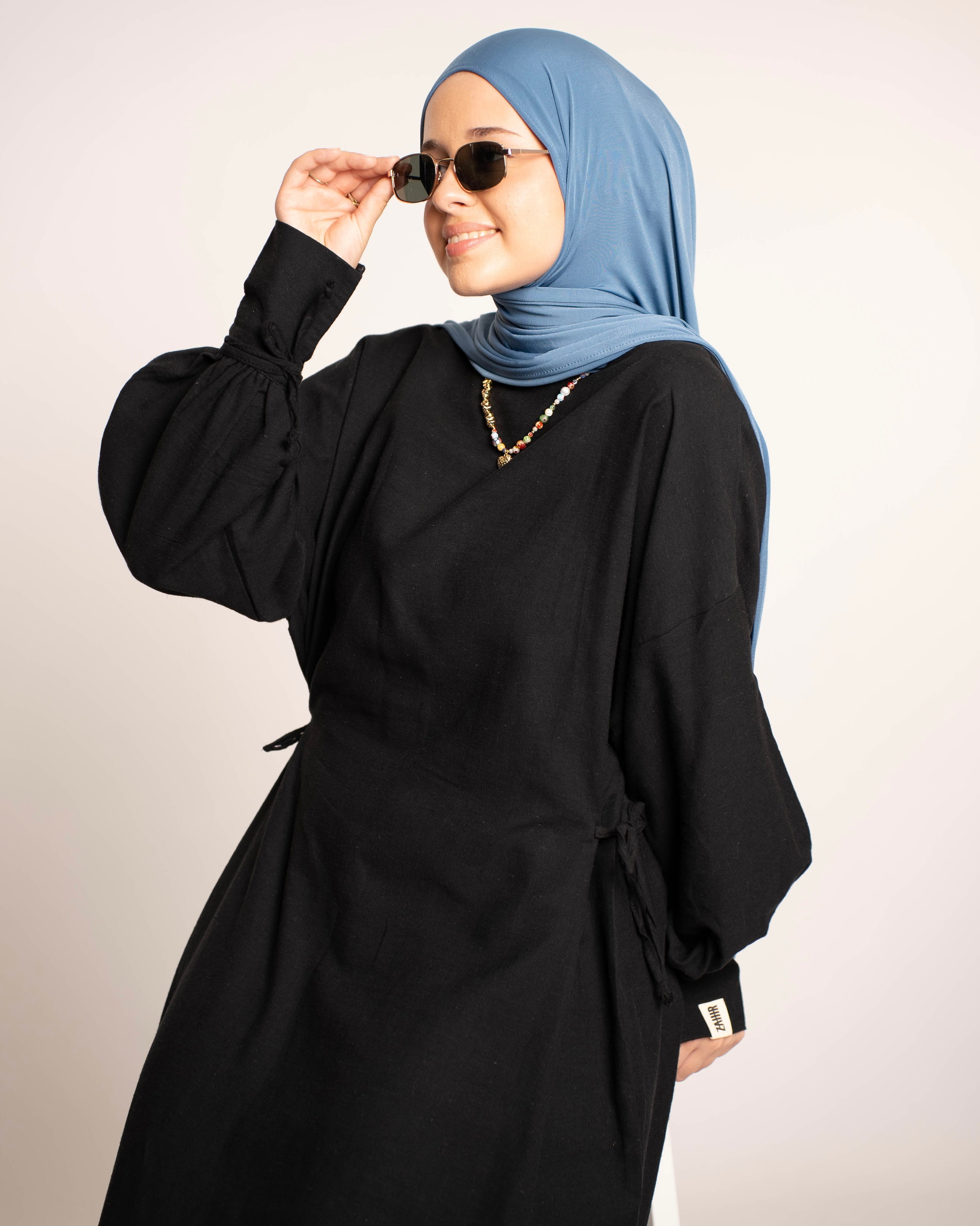 LIYANA LINEN DRESS BLACK